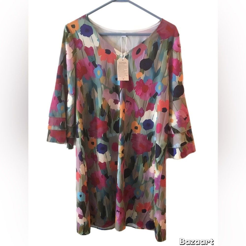 Made With ❤️ Floral Multicolor Scoop Neck Women's Top